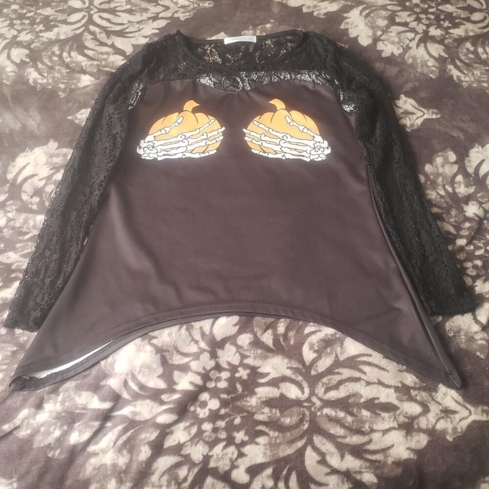 Cheeky Woman's Pumpkin Breast Halloween Shirt